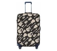 KLJnmbb Funda universal para maleta, con estampado de guitarra, protector de equipaje, elástica, lavable, funda para equipaje de viaje, Black, L
