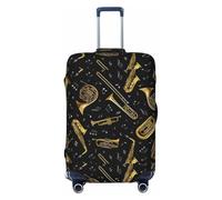 KLJnmbb Funda universal para maleta, con estampado de instrumentos musicales, elástica, lavable, funda para equipaje de viaje, Black, M