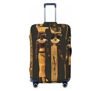 KLJnmbb Funda universal para maleta, con estampado de jeroglífico egipcio antiguo, protector de equipaje, elástica, lavable, funda para equipaje de viaje, Black, S