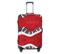 KLJnmbb Funda universal para maleta con estampado de piano y notas musicales, protector de equipaje, elástica, lavable, funda para equipaje de viaje, Black, S