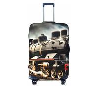 KLJnmbb Funda universal para maleta con estampado de tren de locomotora de vapor, protector de equipaje, elástica, lavable, funda para equipaje de viaje, Black, XL