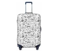 KLJnmbb Funda universal para maleta, con estampado de videojuegos, para niños, elástica, lavable, funda para equipaje de viaje, Black, M