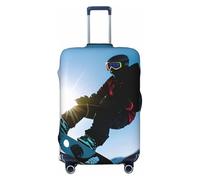KLJnmbb Funda universal para maleta, con impresión de imagen de snowboard, protector de equipaje, elástica, lavable, funda para equipaje de viaje, Black, XL