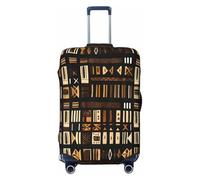 KLJnmbb Funda universal para maleta, de tela de barro africano, con estampado tribal, protector de equipaje, elástica, lavable, funda para equipaje de viaje, Black, L