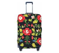 KLJnmbb Funda universal para maleta, diseño de bordado ucraniano, con estampado de rosas, protector de equipaje, elástica, lavable, funda para equipaje de viaje, Black, M