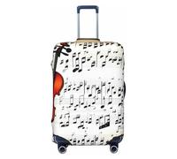 KLJnmbb Funda universal para maleta, funda protectora elástica y lavable para equipaje de viaje con diseño de partituras de violín, Black, S