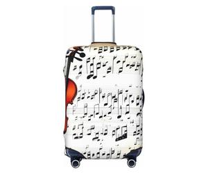 KLJnmbb Funda universal para maleta, funda protectora elástica y lavable para equipaje de viaje con diseño de partituras de violín, Black, S