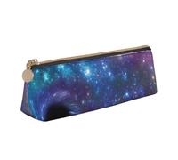 KLJnmbb Galaxy Print - Elegante estuche triangular de gran capacidad con cremallera para herramientas de escritura