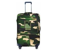 KLJnmbb Green Army - Funda para maleta con estampado de camuflaje digital, elástica, lavable, antiarañazos, a prueba de polvo, elegante, White, S