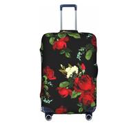 KLJnmbb Hermosa funda para maleta con estampado de rosas elásticas, lavable, antiarañazos, a prueba de polvo, elegante, White, XL