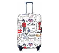 KLJnmbb I Love London - Funda universal para maleta, protector de equipaje, elástica, lavable, Black, L