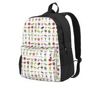 KLJnmbb Introducción de varias verduras con estampado de gran capacidad, mochila ligera, senderismo, aventuras al aire libre, viajes diarios