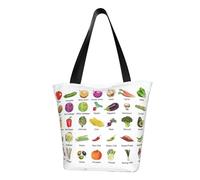 KLJnmbb Introducción de varios vegetales con estampado funcional, bolso de hombro para viajes, playa, bolso de moda, diario, vacaciones, trabajo, uso en verano