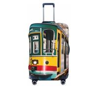 KLJnmbb Lisbon - Funda universal para maleta, con estampado de tranvía, elástica, lavable, para equipaje de viaje, Black, S