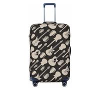 KLJnmbb Maleta elástica universal con estampado de guitarra, funda protectora de equipaje, vacaciones, viajes, Black, L, Equipaje de mano