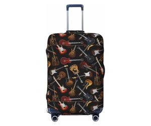 KLJnmbb Maleta elástica universal con estampado de guitarras, funda protectora de equipaje, vacaciones, viajes, Black, S, Equipaje de mano