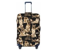 KLJnmbb Maleta elástica universal con estampado de perro pastor alemán, funda protectora de equipaje, vacaciones, viajes, Black, S, Equipaje de mano