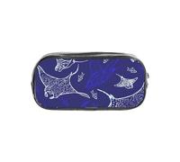 KLJnmbb Manta Ray and Fish Print - Estuche transparente para estudiantes, niños y niñas, organizador de papelería transparente