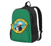 KLJnmbb Mochila ligera de gran capacidad con estampado de bandera de Washington para senderismo, aventuras al aire libre, viajes diarios
