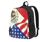 KLJnmbb Mochila ligera de gran capacidad con estampado de bandera mexicana americana, senderismo, aventuras al aire libre, viajes diarios
