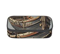 KLJnmbb Old Viking Boats - Estuche de viaje con estampado de barcos vikingos de 8.3 x 2 x 3.7 pulgadas, bolsa de almacenamiento funcional para suministros de oficina