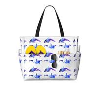 KLJnmbb Orca Killer Whale Print - Bolsa de viaje impermeable con múltiples bolsillos, ligera, plegable, para vacaciones, reutilizable