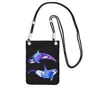 KLJnmbb Orca Killer Whale Print - Bolso cruzado para teléfono móvil para mujer y hombre, para accesorios de viaje, Black, Talla única