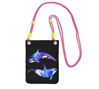 KLJnmbb Orca Killer Whale Print - Bolso cruzado para teléfono móvil para mujer y hombre, para accesorios de viaje, fucusia, Talla única