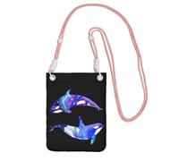KLJnmbb Orca Killer Whale Print - Bolso cruzado para teléfono móvil para mujer y hombre, para accesorios de viaje, Pink, Talla única
