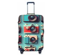KLJnmbb Retro Cool Camera Collection - Maleta elástica universal para equipaje, funda protectora de equipaje para vacaciones o viajes, Black, XL, Equipaje de mano