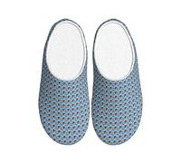 KLJnmbb Santorini - Pantuflas con estampado de vista al mar de la isla griega para hombres y mujeres, cómodas, antibolitas, lavables, acogedoras y elegantes