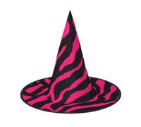KLJnmbb Sombrero de bruja unisex con estampado de cebra, tigre, leopardo, rosa, para adultos y adolescentes, para fiestas, carnavales, disfraces