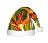 KLJnmbb Sombrero de elfo de Navidad con estampado de pájaro tropical del paraíso para niños y adultos, para fiestas de temporada, invierno, Navidad, Año Nuevo