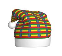 KLJnmbb Sombrero de Papá Noel con estampado de bandera de Etiopía para adultos, para vacaciones, Año Nuevo, celebraciones, fiesta, accesorio de Navidad