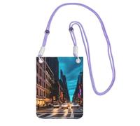 KLJnmbb Streets of New York City Print - Bolso cruzado para teléfono móvil para mujer y hombre, accesorio de viaje, Purple, Talla única