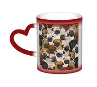KLJnmbb Taza de cerámica con diseño de cielo estrellado que cambia de color, regalo en casa, oficina, café, vacaciones, con imagen de pug