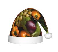 KLJnmbb Variedad de verduras frescas frutas impresión niños adultos Navidad elfo sombrero vacaciones fiesta temporada sombreros invierno Navidad Año Nuevo