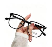 KLJUddGY Monturas de Gafas cuadradas TR, Gafas de Montura Completa for Lentes de computadora de Alta definición, Gafas sin Receta for Hombres y Mujeres(Glossy Blck)