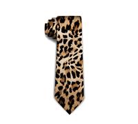 kljzzr Corbatas divertidas para hombre, de poliéster, suaves, para bodas, fiestas, día de San Valentín, Estampado De Leopardo, Taille unique