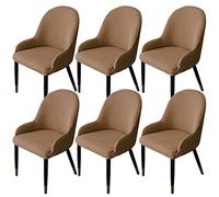 klkjk 1/2/4/6 Pack Comedor Sillas Cubiertas con Brazos Respaldo Elásticas Oficina Fundas para Sillas Estilo Nórdico Salón Fundas Sillas,para La Sala Estar Restaurante Hotel Negro