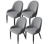 klkjk 1/2/4/6 Pack Comedor Sillas Cubiertas con Brazos Respaldo Elásticas Oficina Fundas para Sillas Estilo Nórdico Salón Fundas Sillas,para La Sala Estar Restaurante Hotel Negro