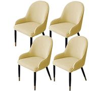 klkjk 1/2/4/6 Pack Comedor Sillas Cubiertas con Brazos Respaldo Elásticas Oficina Fundas para Sillas Estilo Nórdico Salón Fundas Sillas,para La Sala Estar Restaurante Hotel Negro