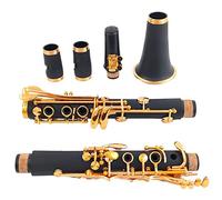 KLKL Clarinete BB Clarinet Lacquer Gold 17 Keys SIB Klarnet Black Clarinete Clarinete estándar