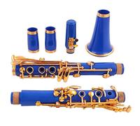 KLKL Clarinete BB Clarinet Lacquer Gold 17 Keys SIB Klarnet Blue Clarinete Clarinete estándar