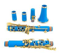 KLKL Clarinete BB Clarinet Lacquer Gold 17 Keys SIB Klarnet Wathet Blue Clarinet Clarinete estándar