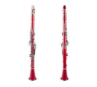 KLKL Clarinete Clarinete Principiante Nivel De Estudiante B Piso Abdominales Nickel Plateado 17 Teclas BB Tono con 2 Beelels Case 10 Reeds Boquilla Clarinete estándar