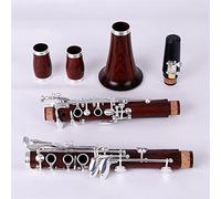 KLKL Clarinete Clarinete Profesional de Madera roja BB Rosewood Clarinet Silvering Keys SIB SIB Klarnet Clarinete estándar (Color : 01)