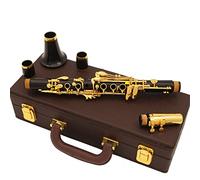 KLKL Clarinete EB 18 Keys Clarinet Ebony Wood Clarinet Gold Pated Key E FFAT Sweet Tone Clarinete estándar