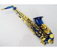 KLKL Saxofones Alto E Flat Saxophone Azul Lacado Tubo De Latón Saxofón De Dos Tonos Rendimiento Profesional Saxofón Principiantes