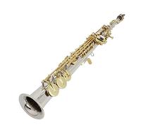 KLKL Saxofones Tubo Recto Plata Golden Key Saxophone B Plano De Latón Tubería Cuerpo Principiantes Examen De Grado Jugando Instrumento Musical Saxofón Principiantes
